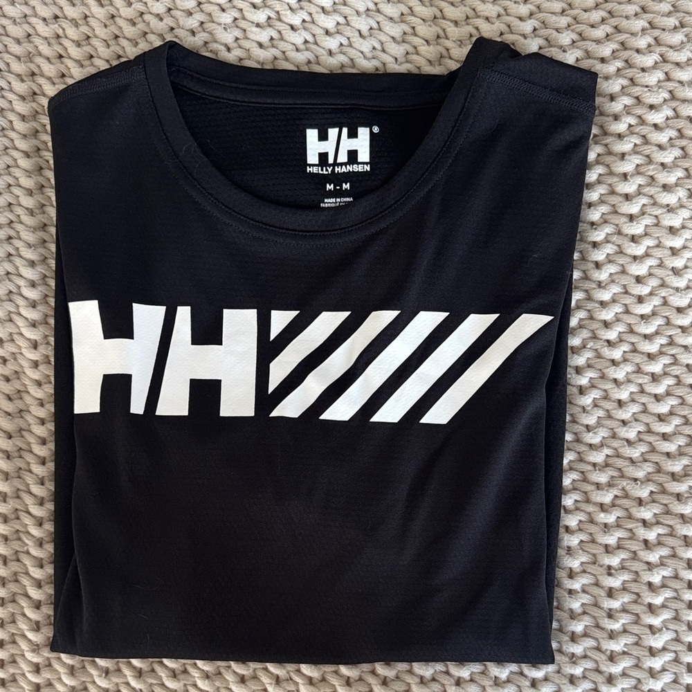 Helly Hansen Black and White Logo Athletic Tee